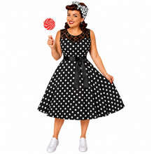 Load image into Gallery viewer, Lace and Polka Dot Vintage Dress, choose from 5 Colours