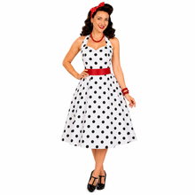 Load image into Gallery viewer, Polka Dot Retro Halterneck Dress, choose from 2 prints