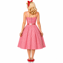 Load image into Gallery viewer, Barbie Inspired Pink and White Gingham Dress with Straps