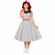 Load image into Gallery viewer, Lace and Polka Dot Vintage Dress, choose from 5 Colours