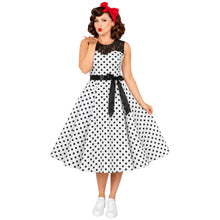 Load image into Gallery viewer, Lace and Polka Dot Vintage Dress, choose from 5 Colours
