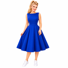 Load image into Gallery viewer, Vintage Boat Neck Retro Dress Available in 8 Colours