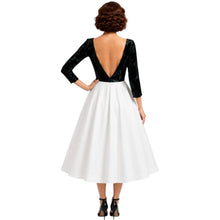 Load image into Gallery viewer, Savannah Black Lace and White Cocktail Dress