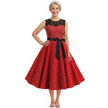 Load image into Gallery viewer, Lace and Polka Dot Vintage Dress, choose from 5 Colours