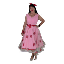 Load image into Gallery viewer, Rose Tulle Embroidered Overlay Skirt