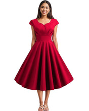 Load image into Gallery viewer, Sweetheart Neckline Vintage Inspired 50s 60s Dress
