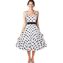 Load image into Gallery viewer, Polka Dot Retro Halterneck Dress, choose from 2 prints