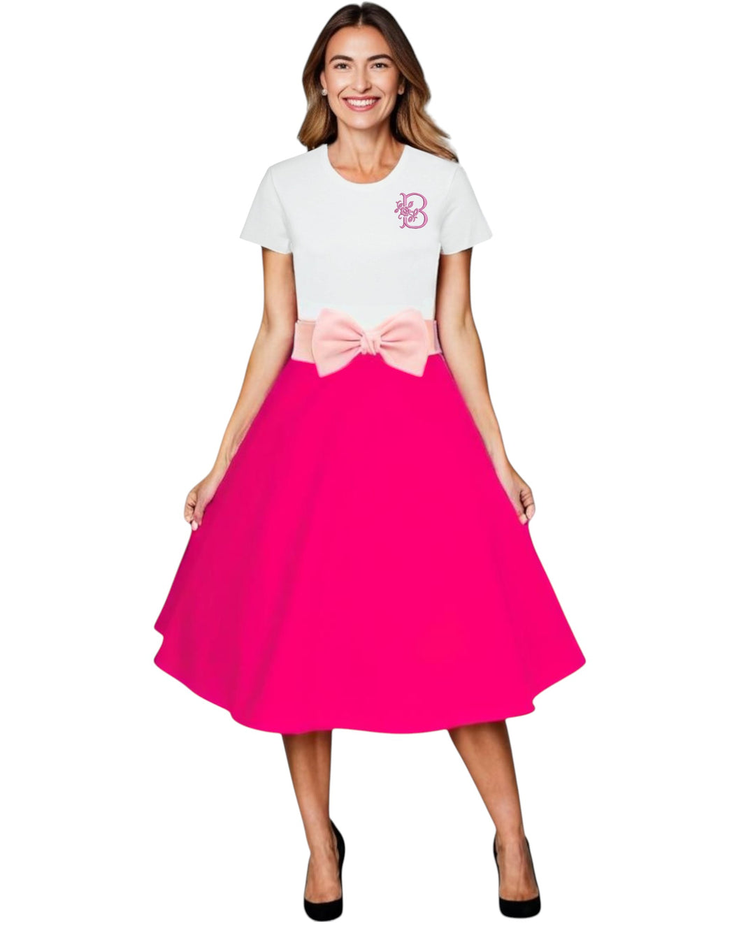 Barbie Inspired Antique Rose Letter Monogrammed Tshirt