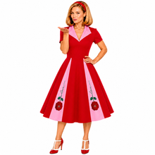 Load image into Gallery viewer, Scarlett Rose Red and Black Dress
