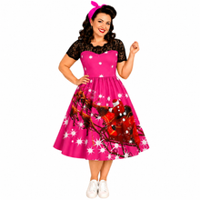 Load image into Gallery viewer, Lace Short Sleeve Christmas Dress
