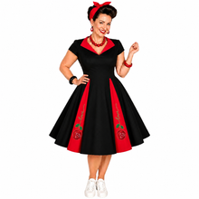 Load image into Gallery viewer, Scarlett Rose Red and Black Dress
