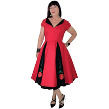 Load image into Gallery viewer, Scarlett Rose Red and Black Dress

