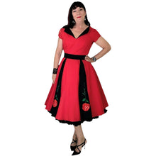 Load image into Gallery viewer, Scarlett Rose Red and Black Dress
