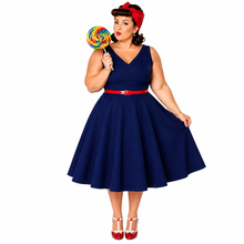 Load image into Gallery viewer, V Neck Retro Vintage Dress available in 9 colours
