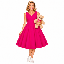 Load image into Gallery viewer, V Neck Retro Vintage Dress available in 9 colours

