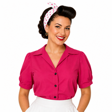 Load image into Gallery viewer, Hot Pink Classic Retro Blouse
