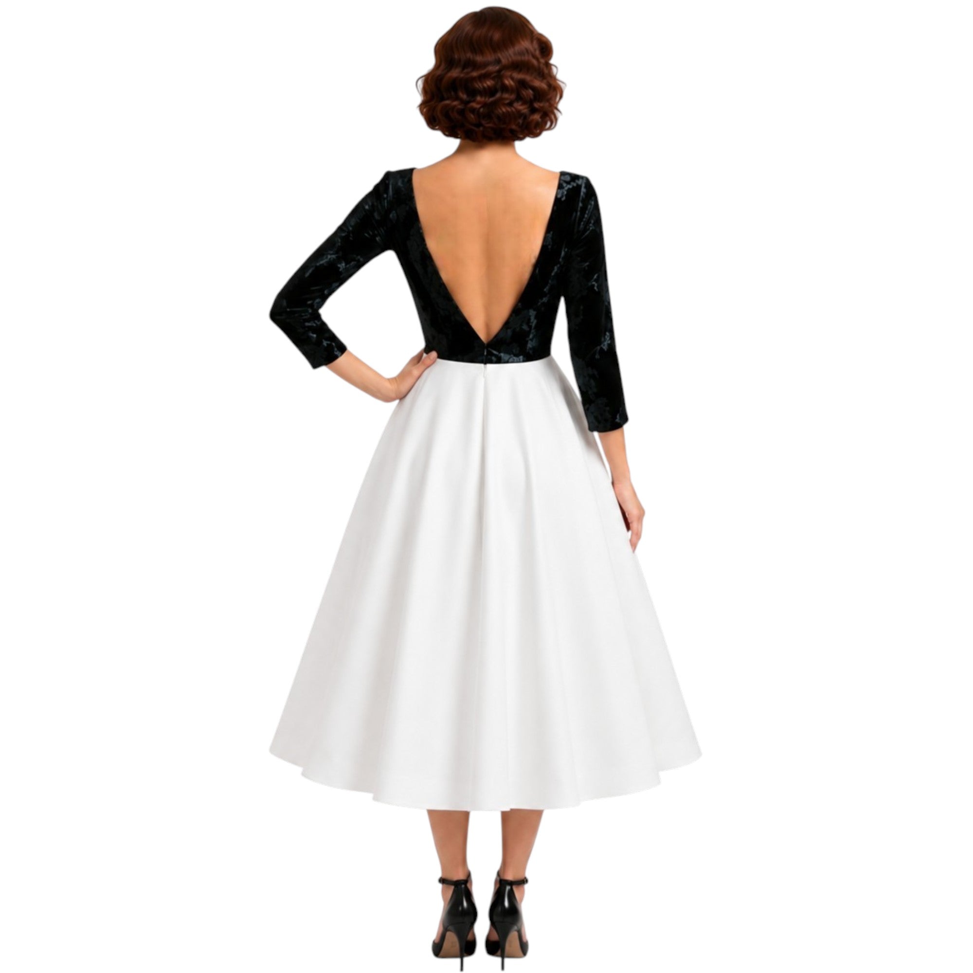 black and white cocktail dress with sleeves Savannah Lace 93.3/36.9 Size:PL bridal dresses every academic weapon needs