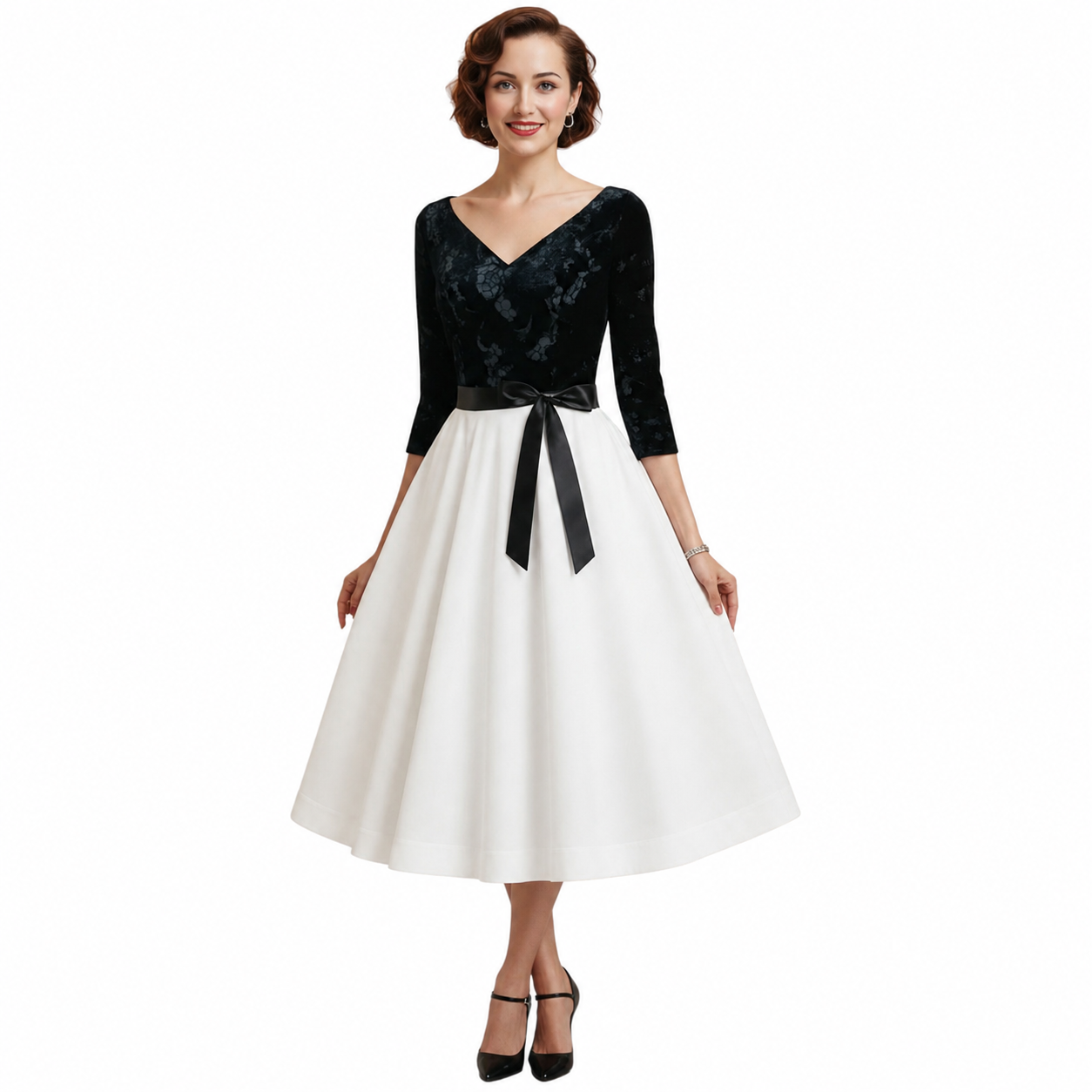 black and white dress cocktail Savannah Lace – JK Retro Dresses Exotic Flattering and structured for Chubby Girl Birthday Outfit Color:BORDO
