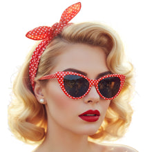 Load image into Gallery viewer, Red Polka Dot Sunglasses
