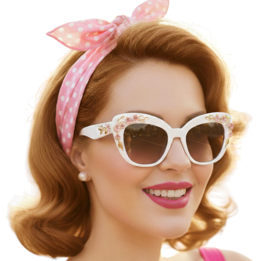White Cherry Blossom Sunglasses