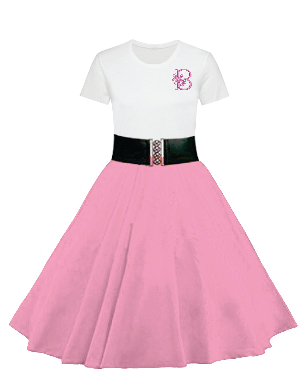 Barbie Inspired Antique Rose Letter Monogrammed Tshirt