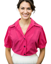 Load image into Gallery viewer, Hot Pink Classic Retro Blouse
