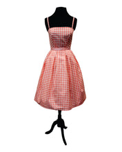 Load image into Gallery viewer, Barbie Inspired Pink and White Gingham Dress with Straps
