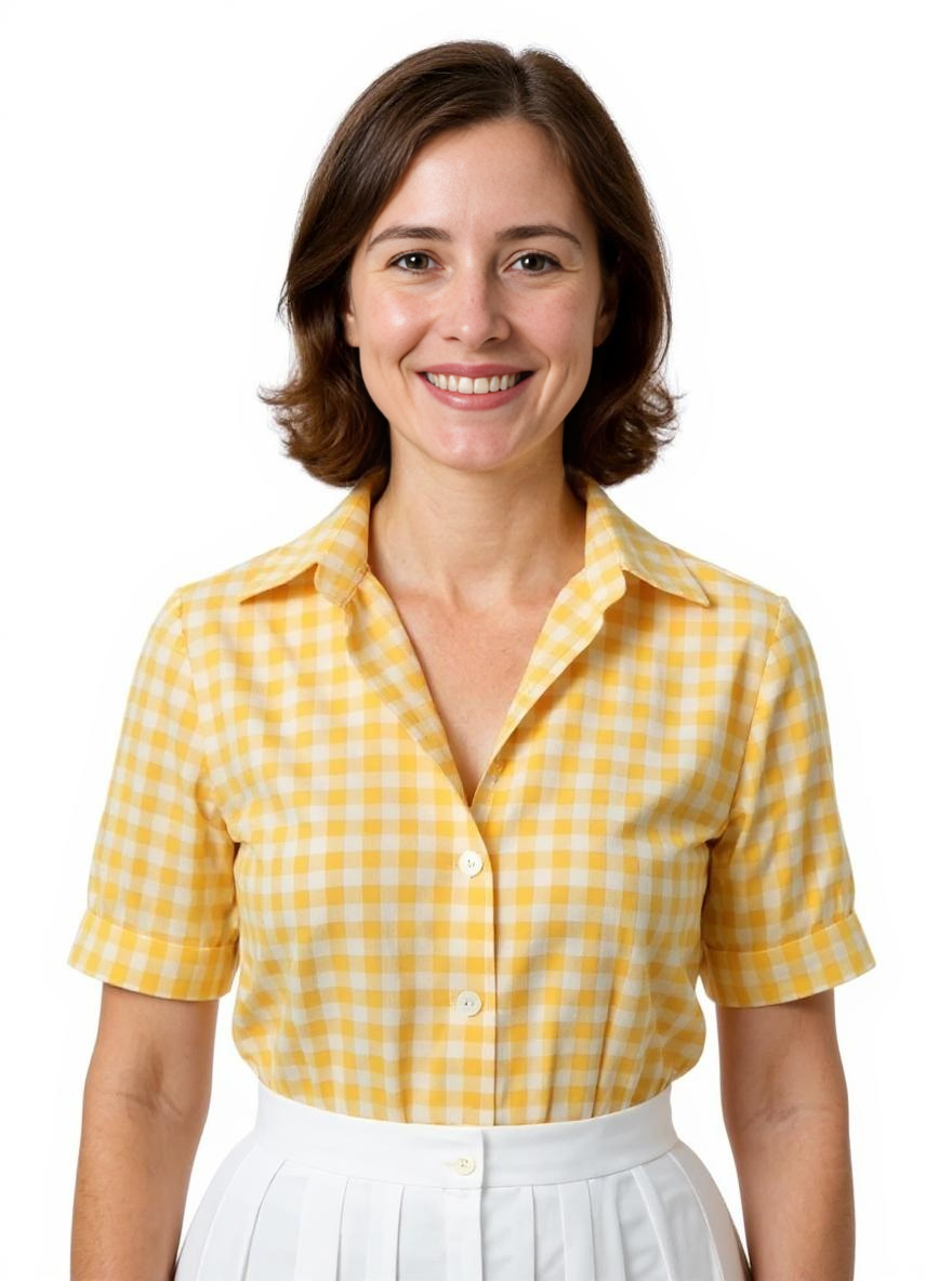 Gingham Classic Retro Blouse