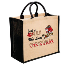 Load image into Gallery viewer, Just a girl that Loves Christmas Tote Bag, Available in 3 Colours
