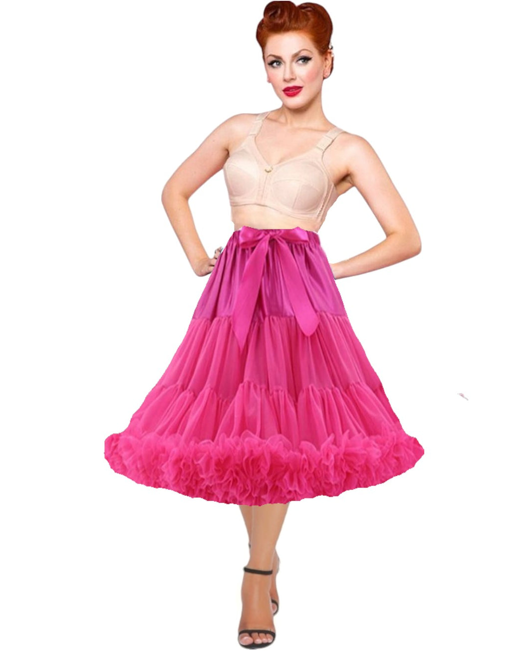 2 layer, Tiered Soft Tulle Petticoat, Rockabilly Underskirt