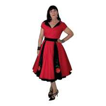 Load image into Gallery viewer, Scarlett Rose Red and Black Dress
