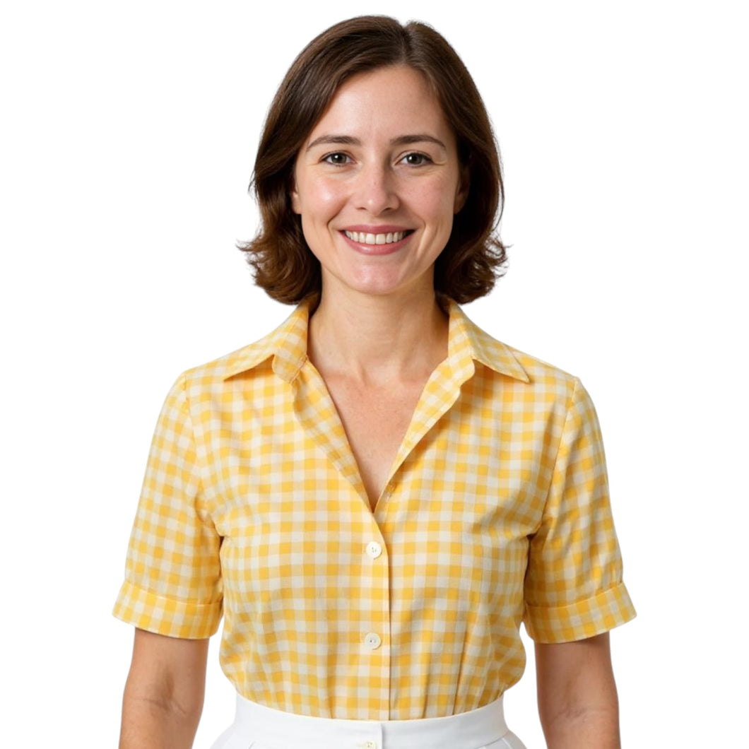 Gingham Classic Retro Blouse