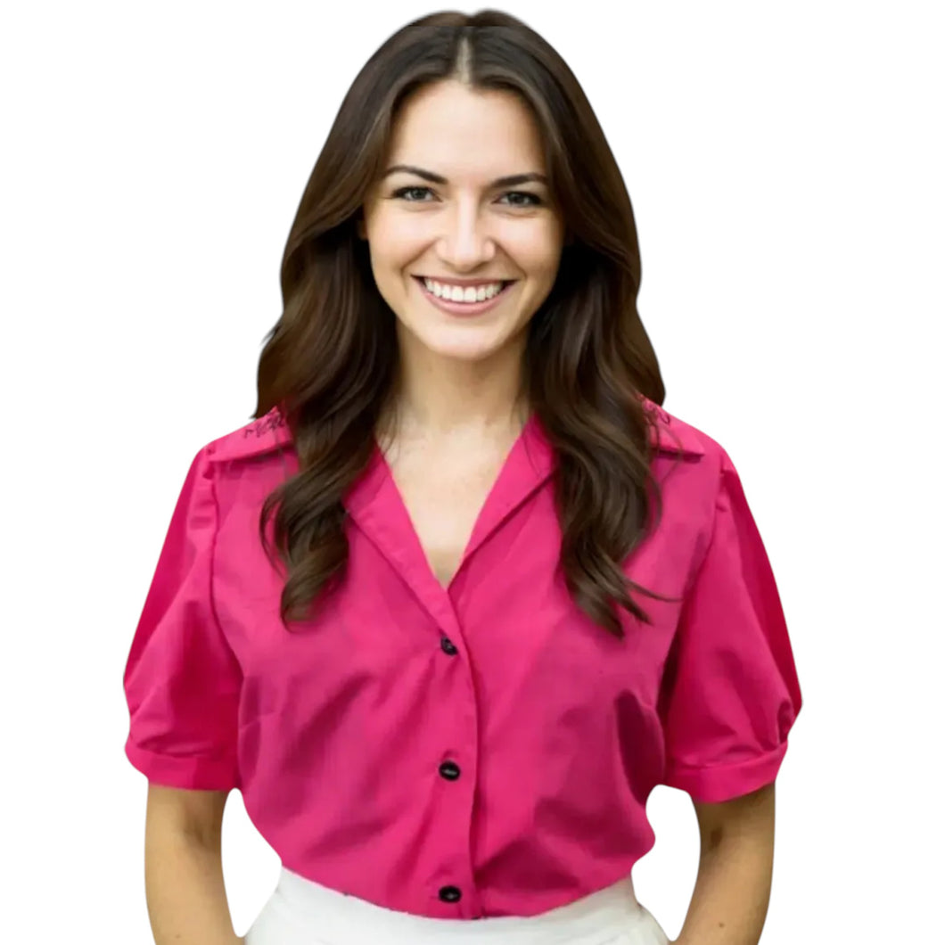 Hot Pink Classic Retro Blouse