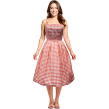 Load image into Gallery viewer, Barbie Inspired Pink and White Gingham Dress with Straps
