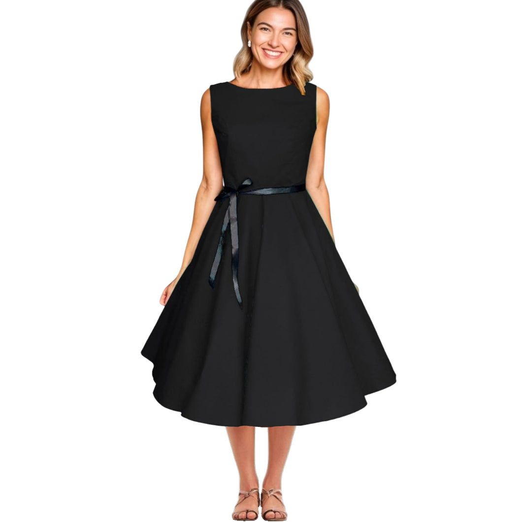 Vintage Boat Neck Retro Dress Available in 8 Colours