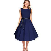 Load image into Gallery viewer, Vintage Boat Neck Retro Dress Available in 8 Colours
