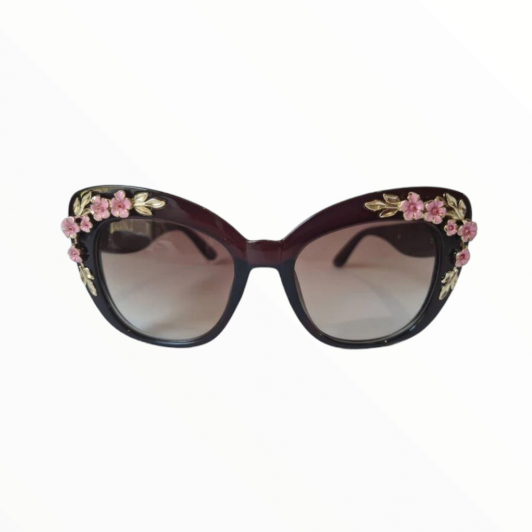 Brown Cherry Blossom Sunglasses
