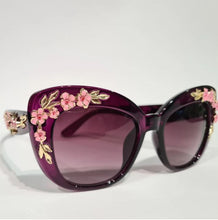 Load image into Gallery viewer, Purple Tinted Cherry Blossom Sunglasses
