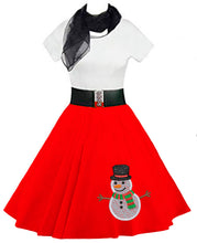 Load image into Gallery viewer, Christmas Snowman Skirt, available in 2 colours
