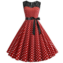 Load image into Gallery viewer, Lace and Polka Dot Vintage Dress, choose from 5 Colours
