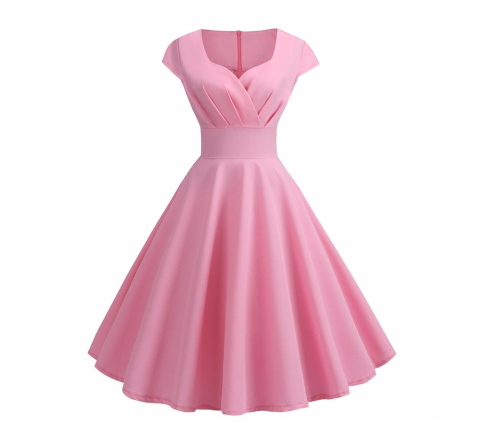 Sweetheart Neckline Vintage Inspired 50s 60s Dress