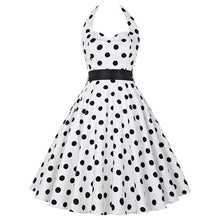 Load image into Gallery viewer, Polka Dot Retro Halterneck Dress, choose from 2 prints
